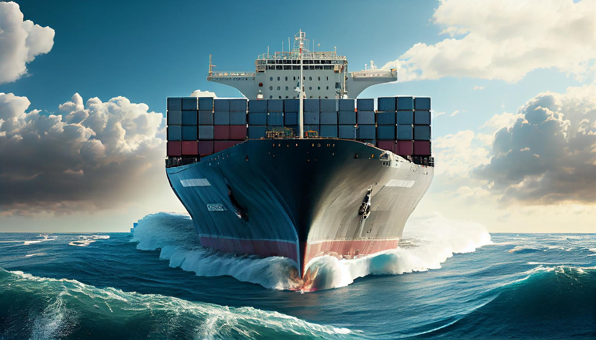 SKIB container vessel at sea